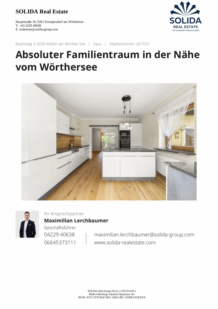 Titelseite des Exposés Familienhaus im 3-Seen-Eck
